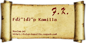 Fülöp Kamilla névjegykártya