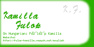 kamilla fulop business card
