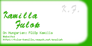 kamilla fulop business card